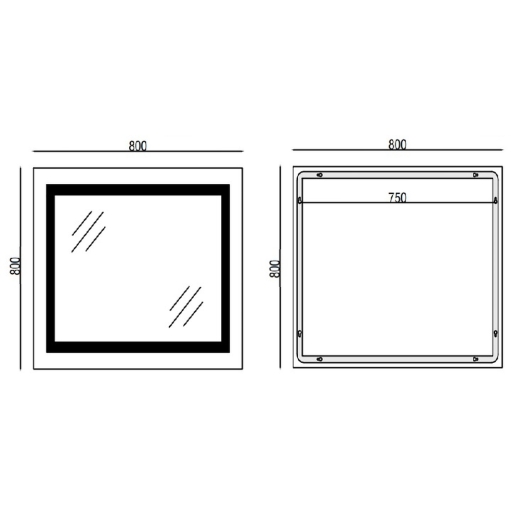 Дзеркало Mixxus WARM MR02-80x80 з Led Touch, Anti-fog, димером, регулятором яскравості, годинником (MI6934) - 2