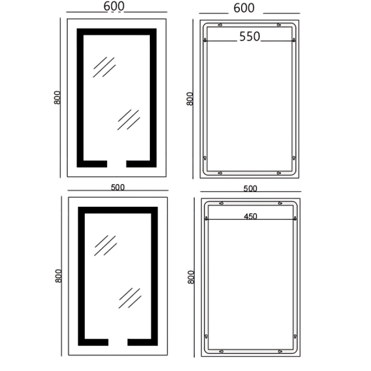 Зеркало Mixxus HARD MR07-50x80 с Led Touch, Anti-fog, димером, регулятором яркости (MX9992) - 2