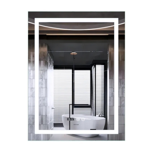 Дзеркало Mixxus Premium FLASH MR21-70x90 з Led Touch, Anti-fog, димером, регулятором яскравості, годинником (MP6618) - 1