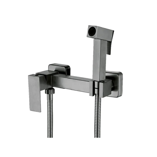 Смеситель настенный с гигиеническим душем Mixxus KUB-222 GRAPHITE из нерж.стали SUS304 (MI6846) - 1