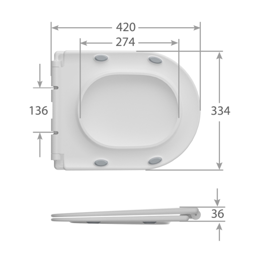 Унітаз-компакт Mixxus WAVE-0405-R 630х350х795mm, система змиву RIMLESS (MI6694) - 3
