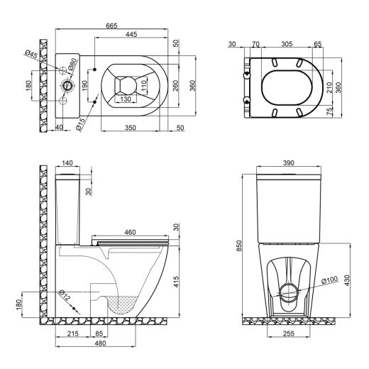 Унітаз-компакт Mixxus Premium ELLIPSE-0402-T1 660х390х855mm, система змиву TORNADO 1.0 (MP6592) - 2