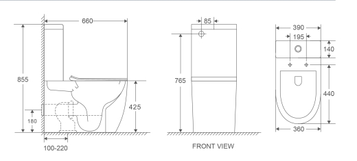 Унітаз-компакт Mixxus Premium ELLIPSE-0402-T1 660х390х855mm, система змиву TORNADO 1.0 (MP6592) - 3