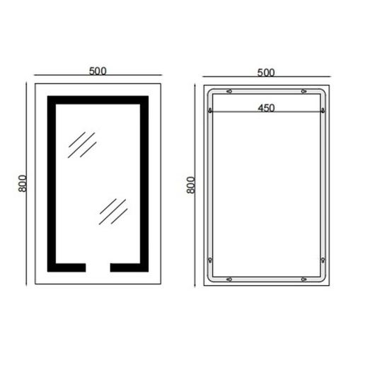 Дзеркало Mixxus HARD MR06-50x80-CASE з Led Touch, Anti-fog, димером, регулятором яскравості, годинником (MI6657) - 2