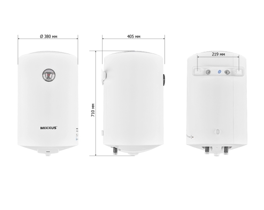 Водонагрівач "Циліндр" MIXXUS EWH-07050 ROUND WET накопичувальний 50 л, мокрий тен 1,5 kW (WH0601) - 2