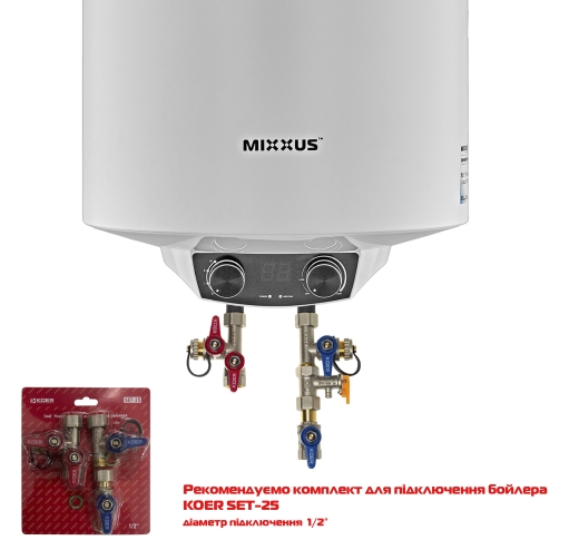 Водонагрівач "Циліндр" MIXXUS EWH-08100 ROUND DRY накопичувальний 100 л, сухий тен 2 kW (WH0610) - 4