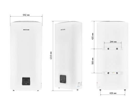 Водонагрівач "Плоский" MIXXUS EWH-10100 FLAT DRY накопичувальний 100 л, сухий тен 2 kW (WH0599) - 2