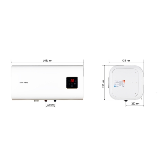 Водонагрівач "Квадрат" Mixxus EWH-14100 CUBE WET(Н) накопичувальний 100 л, мокрий тен 2,0 kW (WH0616) - 2