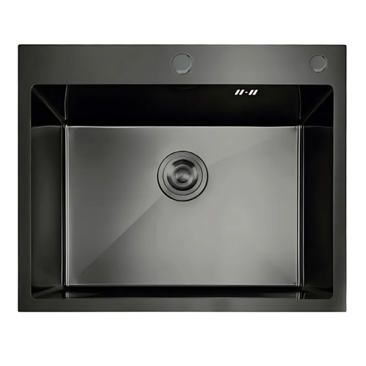 Мийка з нержавіючої сталі MIXXUS MH5843 DECOR GRAPHITE (MH5843 DECOR NANO-BLACK) (3.0/0.8) колір графіт (MI7042) - 1