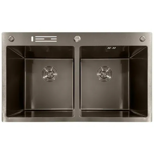 Мийка з нержавіючої сталі MIXXUS MH8350-DK NANO-BLACK (3.0/0.8) колір графіт (MI7053) - 1