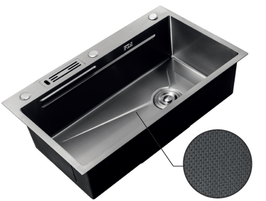 Мийка Mixxus Premium MH7545-SET-05 MICRO DECOR NANO-BLACK (3.0/0.8) комплект (графіт) (MX9633) - 3