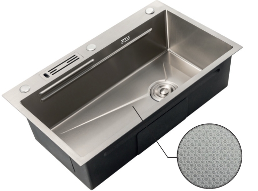 Мийка Mixxus Premium MH7545-SET-05 MICRO DECOR NANO-SILVER (3.0/0.8) комплект (нерж) (MX9635) - 3