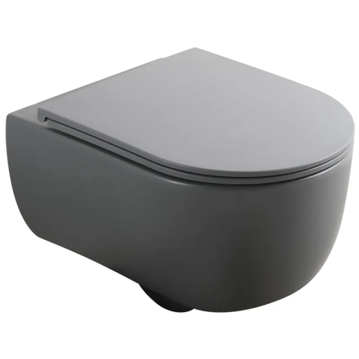 Унитаз подвесной Mixxus Premium TOPPER-0303-R GRAY 495x370x350mm система смыва RIMLESS (MP6657) - 1