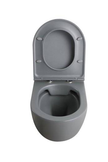 Унитаз подвесной Mixxus Premium TOPPER-0303-R GRAY 495x370x350mm система смыва RIMLESS (MP6657) - 5