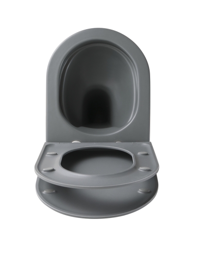 Унитаз подвесной Mixxus Premium TOPPER-0303-R GRAY 495x370x350mm система смыва RIMLESS (MP6657) - 6