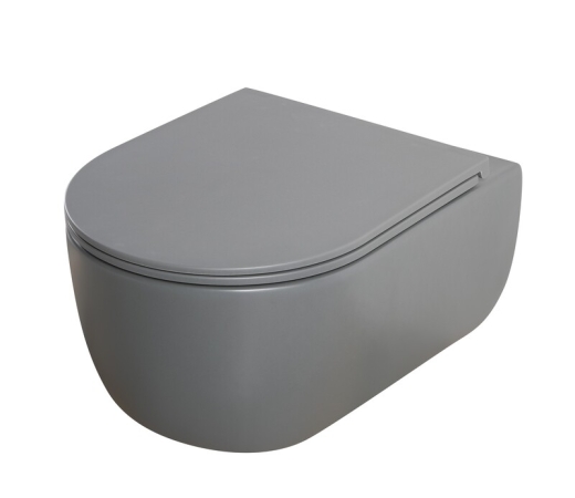 Унитаз подвесной Mixxus Premium TOPPER-0303-R GRAY 495x370x350mm система смыва RIMLESS (MP6657) - 7