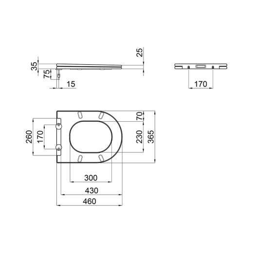 Унітаз підвісний Mixxus ELLIPSE-0306-R 520x360x365mm, система змиву RIMLESS (MI6708) - 2