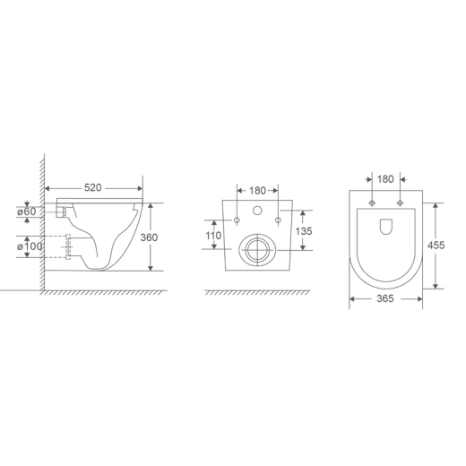 Унітаз підвісний Mixxus Premium ELLIPSE-0303-T3 BLACK 520х365х360mm,система змиву TORNADO 3.0 (MP6591) - 2