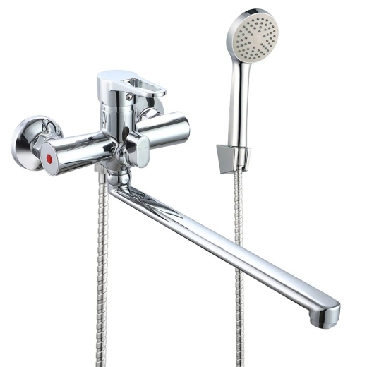 Смеситель для ванны WEZER VRL710-01 с длинным изливом, Ø35, хром (VRL710-01) - 1
