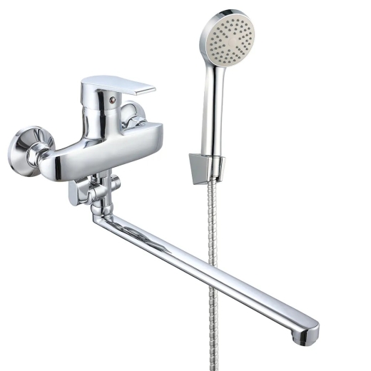 Смеситель для ванны WEZER VRL611-10 с длинным изливом и девиатором, Ø35, хром (VRL611-10) - 1