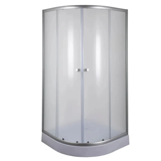 Душова кабіна з низьким піддоном Mixxus PLAIN SCT02-100x100x195-FB SATIN матове скло 4мм (MI6897) - 1