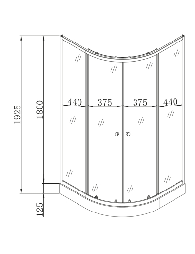Душова кабіна з низьким піддоном Mixxus PLAIN SCT02-100x100x195-FB SATIN матове скло 4мм (MI6897) - 2