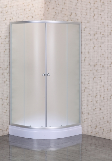 Душова кабіна з низьким піддоном Mixxus PLAIN SCT02-100x100x195-FB SATIN матове скло 4мм (MI6897) - 4