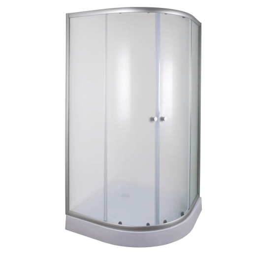 Душова кабіна з низьким піддоном Mixxus PLAIN SCT02-100x100x195-FB SATIN матове скло 4мм (MI6897) - 6