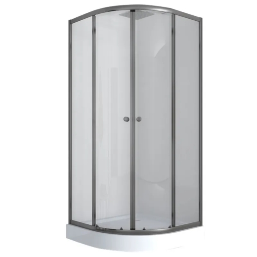 Душевая кабина с низким поддоном Mixxus PLAIN SCT02-90x90x195-TR GRAPHITE прозрачное стекло 4мм (MI6901) - 1