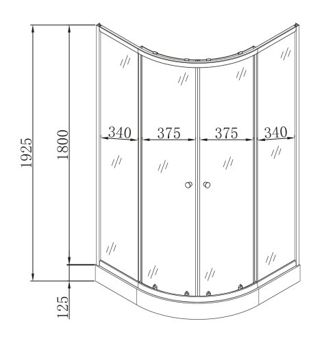 Душевая кабина с низким поддоном Mixxus PLAIN SCT02-90x90x195-TR GRAPHITE прозрачное стекло 4мм (MI6901) - 2