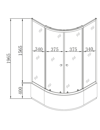 Душова кабіна з високим піддоном Mixxus PLAIN SCT01-90x90x195-FB SATIN матове скло 4мм (MI6894) - 2