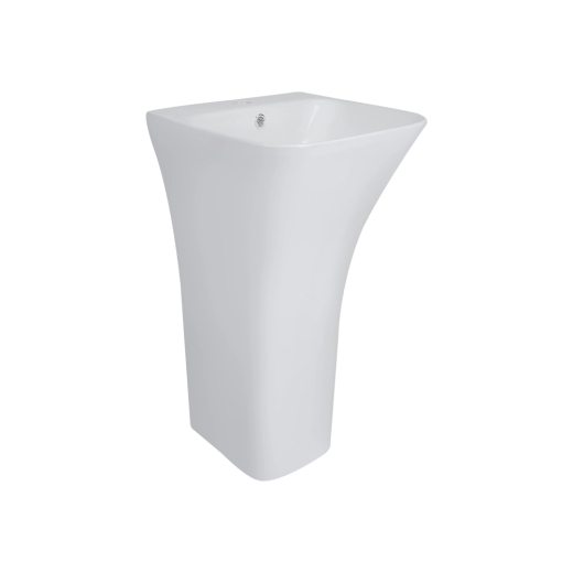 Раковина моноблок Mixxus BEVEL-1101 з отвором під змішувач та переливом 450х435х835mm (MI6697) - 4