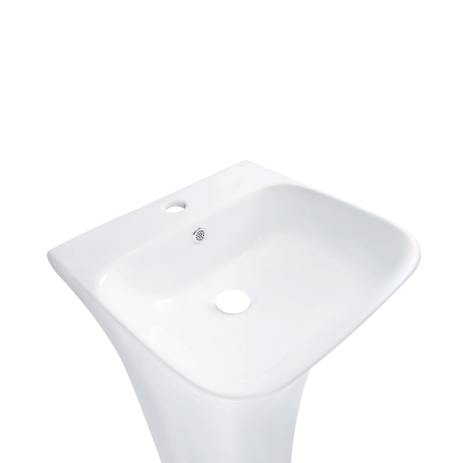 Раковина моноблок Mixxus BEVEL-1101 з отвором під змішувач та переливом 450х435х835mm (MI6697) - 7