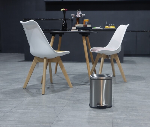 Мусорное ведро с плавным закрытием прямоугольное Mixxus Bevel-TC0112 SS Color 12л цвет нержавейка (MI7087) - 4