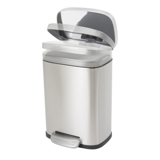 Мусорное ведро с плавным закрытием прямоугольное Mixxus Bevel-TC0112 SS Color 12л цвет нержавейка (MI7087) - 8