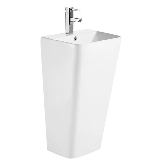Раковина моноблок Mixxus STYLE-1101 с отверстием под смеситель и переливом 440х380х830mm (MI6696) - 1