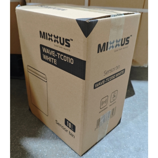Мусорное ведро сенсорное прямоугольное Mixxus WAVE-TC0110 White 10 л цвет белый (MI7073) - 11