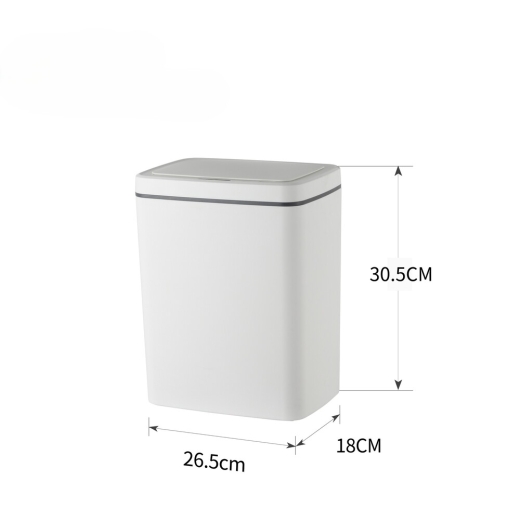 Мусорное ведро сенсорное прямоугольное Mixxus WAVE-TC0110 White 10 л цвет белый (MI7073) - 2