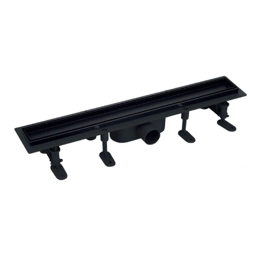 Душовий трап Mixxus DRAIN-06-60 BLACK з пластиковою основою і накладкою із нерж.сталі SUS304 70x600мм (MI6529) - 1