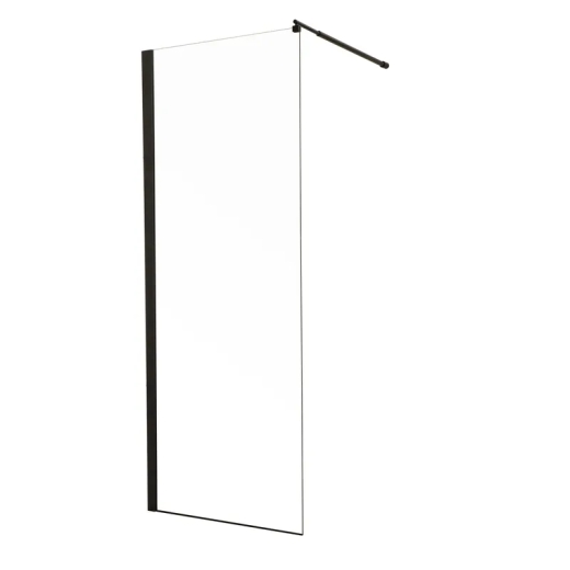 Душова перегородка Mixxus Premium FLAT SP02-100x200-TR Black Walk-In прозоре скло 8мм (MI6856) - 1