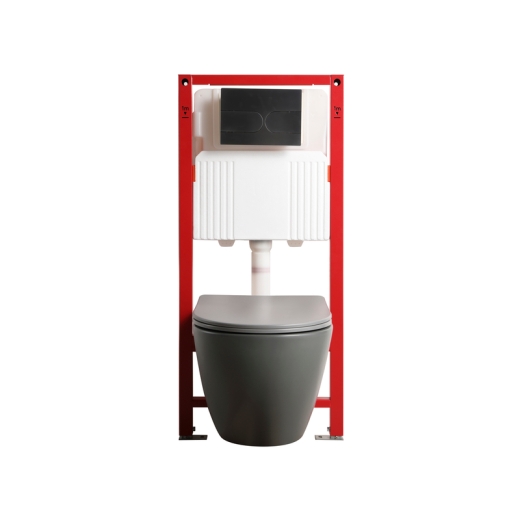 MIXXUS PREMIUM ELLIPSE-SET-2101 GRAY Комплект: Унитаз система смыва TORNADO 3.0+ Инсталляция с панелью смыва GUN GRAY (MP6668) - 4