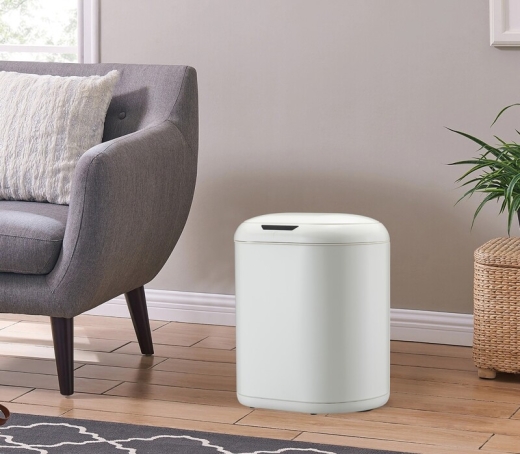Мусорное ведро сенсорное овальное Mixxus Premium Topper-TC0112 White 12л цвет белый (MI7082) - 3