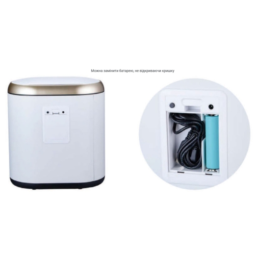 Мусорное ведро сенсорное овальное Mixxus Premium Topper-TC0112 White 12л цвет белый (MI7082) - 4