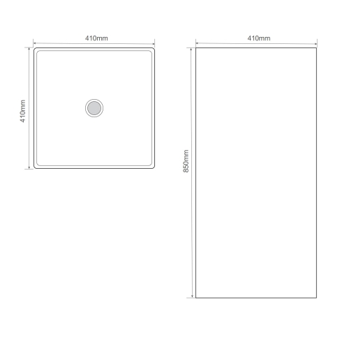 Раковина моноблок MIXXUS PREMIUM QUADRO-1101 410х410х850mm (MP6574) - 2