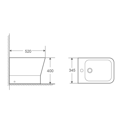 Биде напольное Mixxus Premium STYLE-0601 520х345х395mm (MP6603) - 2