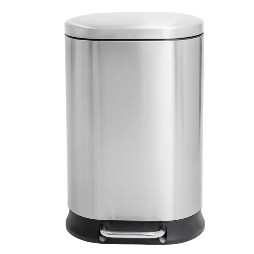 Мусорное ведро с плавным закрытием овальное Mixxus Premium Strong-TC0120 SS Color 20л цвет нержавейка (MI7081) - 1