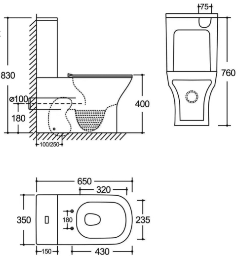 Унітаз-компакт Mixxus STYLE-0404-T3 650x350x830mm система змиву TORNADO 3.0 (MI7036) - 2
