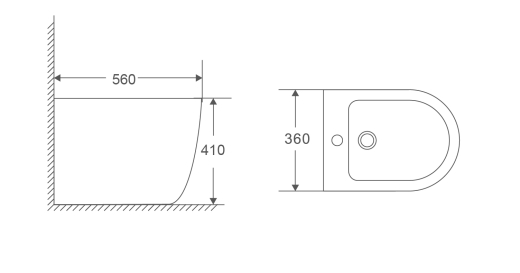 Биде напольное Mixxus Premium ELLIPSE-0601 580х360х410mm (MP6594) - 3