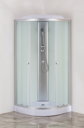 Бокс душовий без гідромасажу Mixxus STRONG SB02-90x90x215-FB SATIN з низьким піддоном (MI6886) - 1