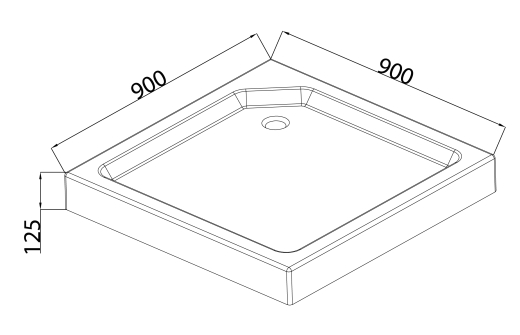Душовий піддон з сифоном Mixxus CUBIC ST01-90x90x13 діаметр зливу 52 мм (MI6917) - 6